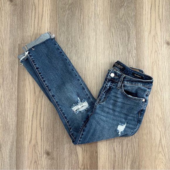 Judy Blue Denim - Judy Blue Dark Wash Distressed Relaxed Fit Jeans Size 3/26 Style JB88135